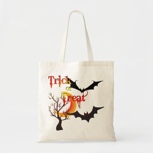 Scary Moon and Bats Halloween Bags Tote Bag (Voorkant)