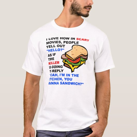 Scary Movie Hallo Grappige T-shirt (Voorkant)