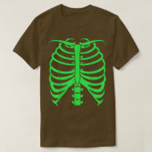 Scary Neon Green Skeleton Botten T-shirt (Design voorkant)