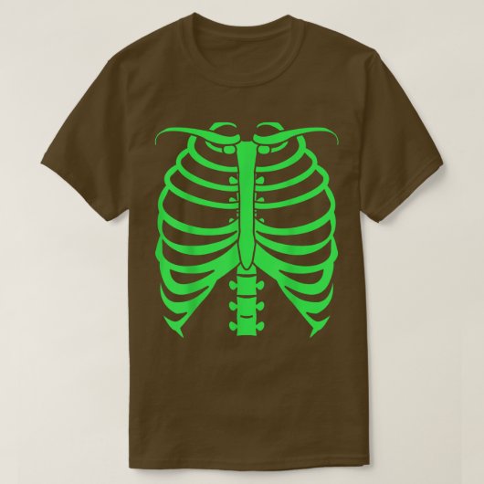 Scary Neon Green Skeleton Botten T-shirt (Design voorkant)