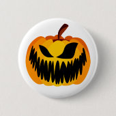 Scary Oranje Halloween Pumpkin Ronde Button 5,7 Cm (Voorkant)