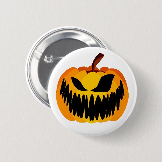 Scary Oranje Halloween Pumpkin Ronde Button 5,7 Cm (Voorkant /achterkant)