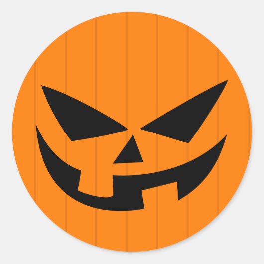 Scary Oranje Jack O'Lantern Halloween Party Favor Ronde Sticker (Voorkant)