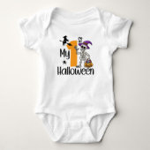 Scary Outfit Cadeau Schattige Kostuum Mijn 1e Hall Romper (Voorkant)