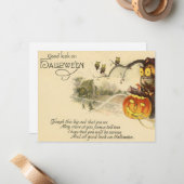 Scary Owl Jack O Lantern Witches Halloween Notitiekaartje (Voorkant / Achterkant in situ)