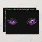 Scary Paarse Eyes in Dark of Night Halloween Party Kaart (Voorkant / Achterkant)