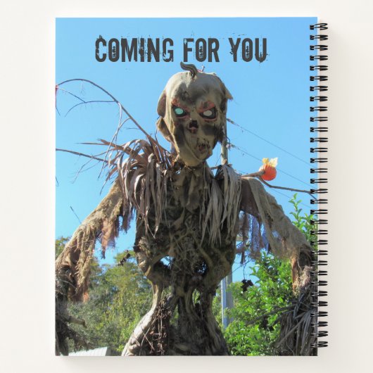 Scary Personalized Zombie Notitieboek (Achterkant)