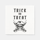 Scary Pirate Skull Trick Or Treat Halloween Servet (Voorkant)