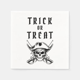 Scary Pirate Skull Trick Or Treat Halloween Servet
