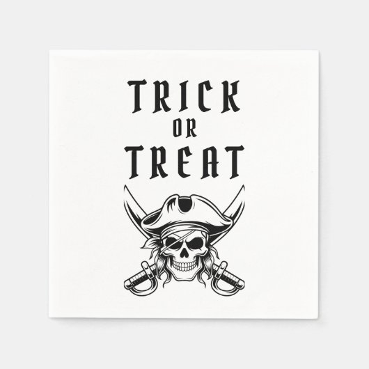 Scary Pirate Skull Trick Or Treat Halloween Servet (Voorkant)