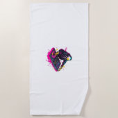 Scary Popcorn Skull beroemd gemaakt door Funny Hor Strandlaken (Voorkant)