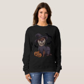 Scary Pumpkin Bat Funny Witch Pet Otter Halloween Trui (Voorkant volledig)