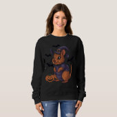 Scary Pumpkin Bat Funny Witch Pet Quokka Halloween Trui (Voorkant volledig)