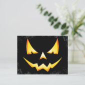 Scary Pumpkin Custom Halloween Briefkaart (Staand voorkant)