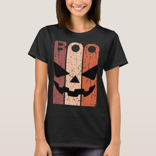 Scary Pumpkin Face Halloween Costume with Monster  T-shirt (Voorkant)
