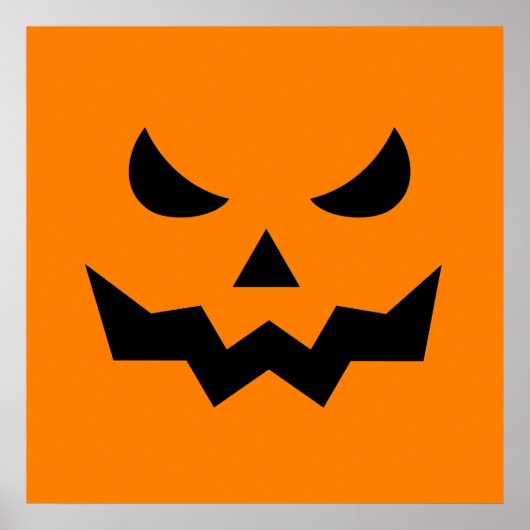 Scary Pumpkin Face Square Poster (24x24) (Voorkant)