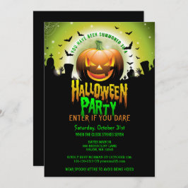 Scary Pumpkin Graveyard Halloween Kostuumfeest Kaart