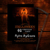 Scary Pumpkin Halloween 60th Birthday Party Kaart