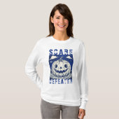 Scary Pumpkin Halloween Blue Spooky T-shirt (Voorkant volledig)