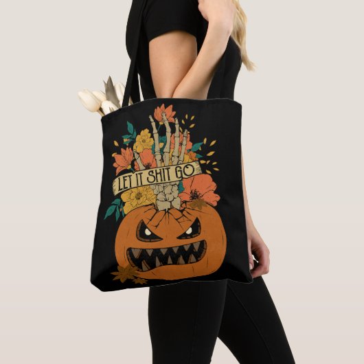 Scary Pumpkin Halloween Canvas tas (Dichtbij)