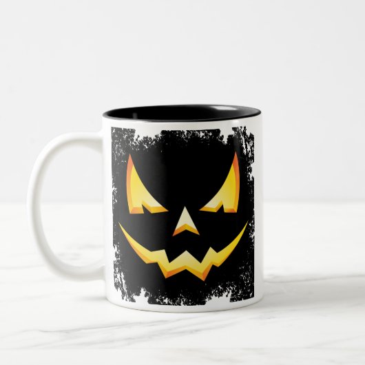 Scary Pumpkin Halloween Coffee Mok (Links)