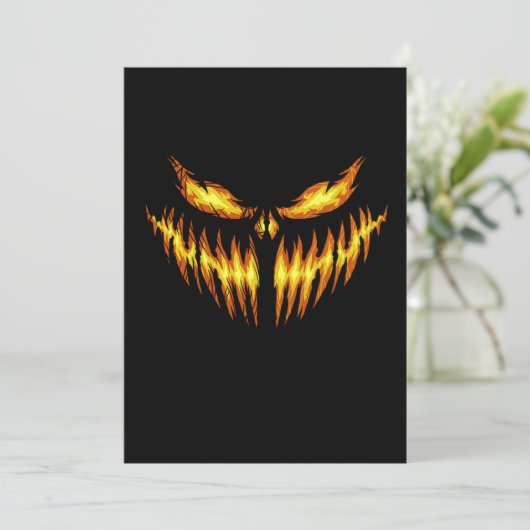 Scary Pumpkin Halloween Face Gift Idee Kaart (Staand voorkant)