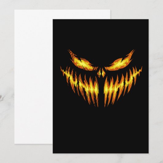 Scary Pumpkin Halloween Face Gift Idee Kaart (Voorkant / Achterkant)
