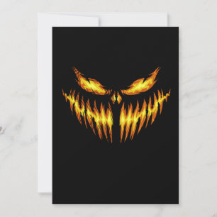 Scary Pumpkin Halloween Face Gift Idee Kaart