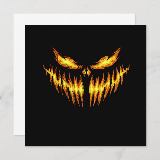 Scary Pumpkin Halloween Face Gift Idee Kaart (Voorkant / Achterkant)