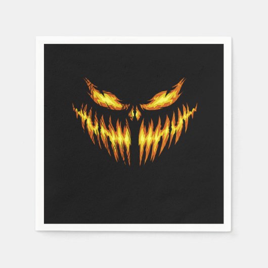 Scary Pumpkin Halloween Face Gift Idee Servet (Voorkant)