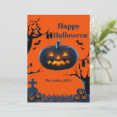 Scary Pumpkin Halloween kaarten (Staand voorkant)