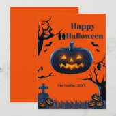 Scary Pumpkin Halloween kaarten (Voorkant / Achterkant)