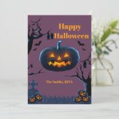 Scary Pumpkin Halloween kaarten (Staand voorkant)