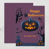 Scary Pumpkin Halloween kaarten (Voorkant / Achterkant)