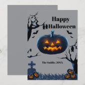 Scary Pumpkin Halloween kaarten (Voorkant / Achterkant)