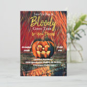 Scary Pumpkin Halloween Party Kaart (Staand voorkant)