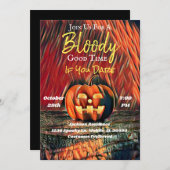 Scary Pumpkin Halloween Party Kaart (Voorkant / Achterkant)