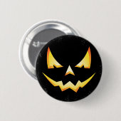 Scary Pumpkin Halloween Round Button (Voorkant /achterkant)
