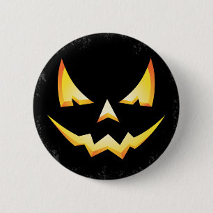 Scary Pumpkin Halloween Round Button