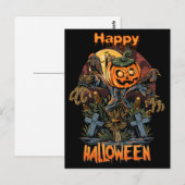 Scary Pumpkin Halloween Scarecrow Briefkaart (Voorkant / Achterkant)