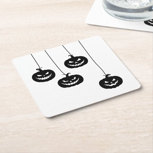 Scary Pumpkin hanging Kartonnen Onderzetters (Schuin)
