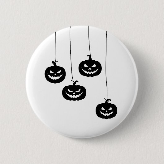 Scary Pumpkin hanging Ronde Button 5,7 Cm (Voorkant)