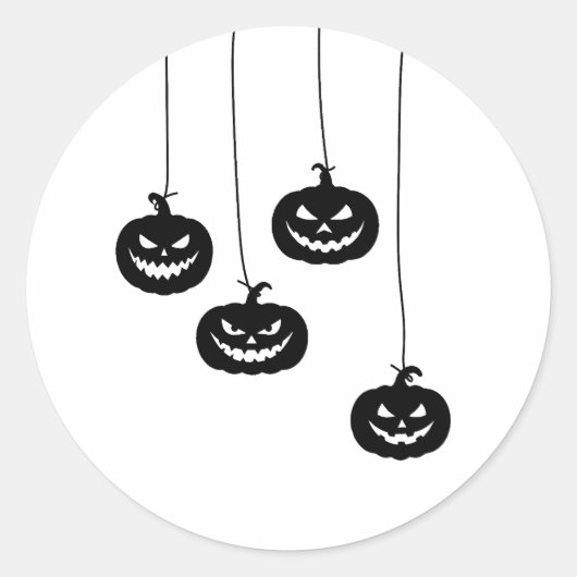 Scary Pumpkin hanging Ronde Sticker (Voorkant)