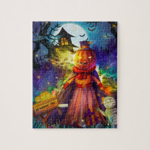Scary Pumpkin Head Witch - Halloween Legpuzzel