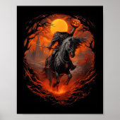 Scary Pumpkin Headless Horseman Halloween Poster (Voorkant)