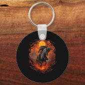 Scary Pumpkin Headless Horseman Halloween Sleutelhanger (Voorkant)