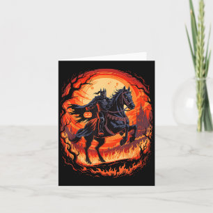 Scary Pumpkin Headless Horseman Halloween voor man Kaart