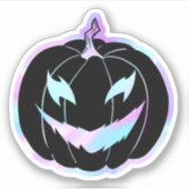 Scary Pumpkin Holographic Sticker (Voorkant)