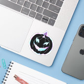 Scary Pumpkin Holographic Sticker (Laptop met iPhone)