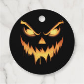 Scary Pumpkin Jack O Lantern Face Halloween Bedankjes Labels (Voorkant)